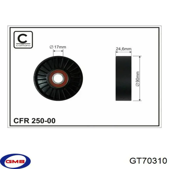 Polea tensora correa poli V GT70310 GMB