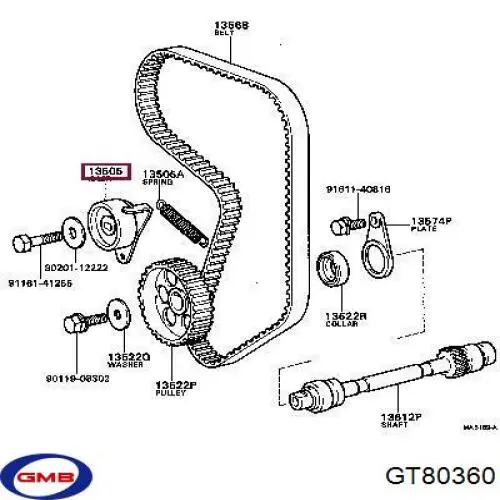 Comprar 1350542020 Toyota Tensor correa distribución