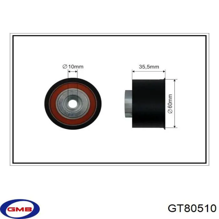 GT80510 GMB rodillo intermedio de correa dentada