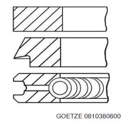 08-103806-00 Goetze juego de aros de pistón para 1 cilindro, cota de reparación +0,50 mm
