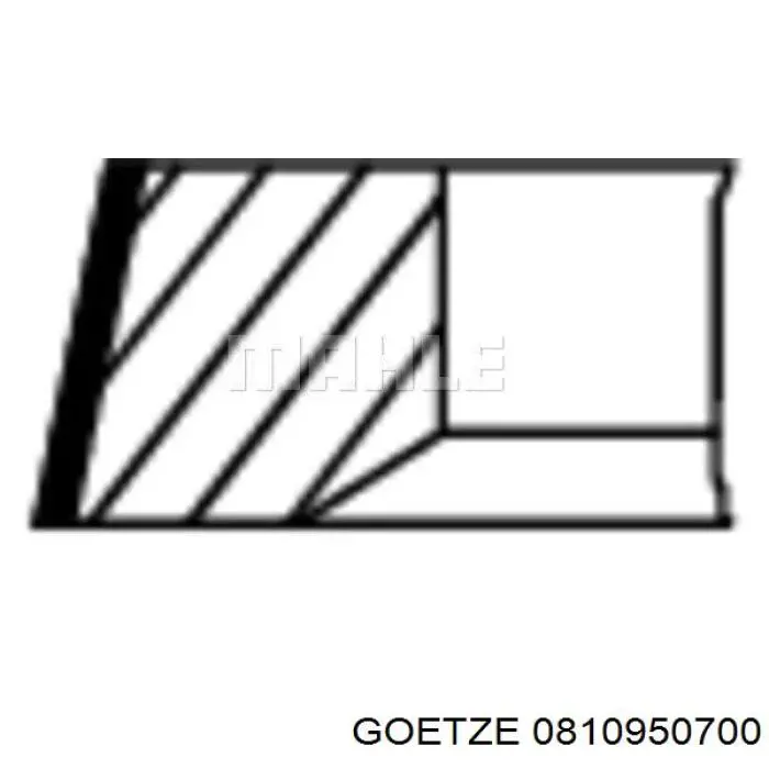 08-109507-00 Goetze juego de aros de pistón para 1 cilindro, cota de reparación +0,50 mm