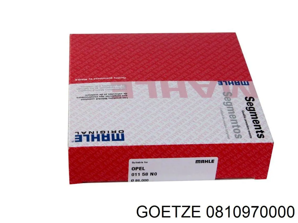 Aros de pistón para 1 cilindro, STD 0810970000 Goetze