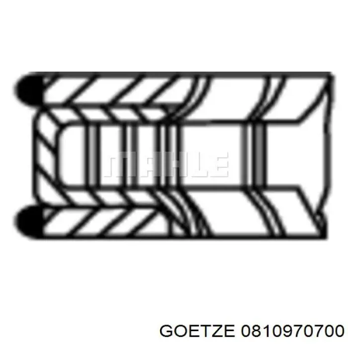 08-109707-00 Goetze juego de aros de pistón para 1 cilindro, cota de reparación +0,50 mm