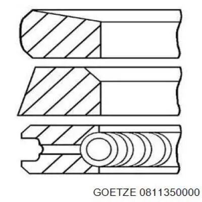 0811350000 Goetze Juego de anillos de pistón para 1 cilindro, STD