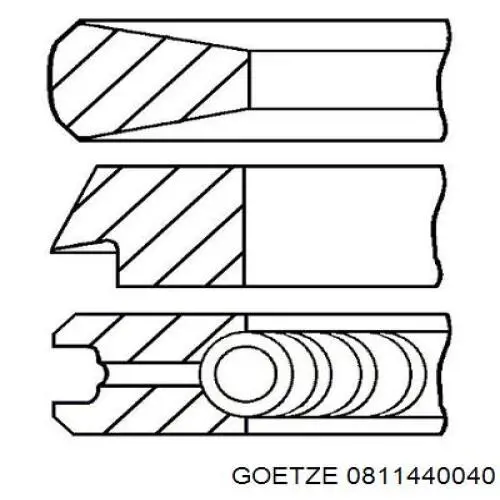 0811440040 Goetze Juego de anillos de pistón para 1 cilindro, STD