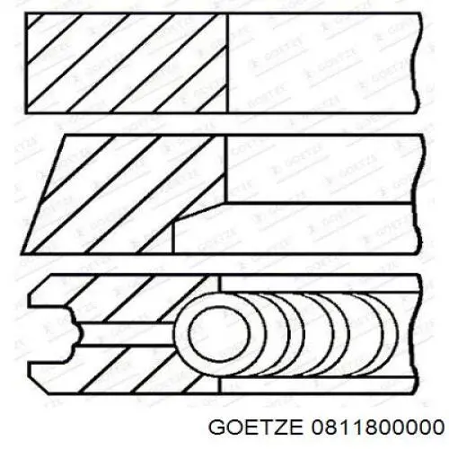 0811800000 Goetze Juego de anillos de pistón para 1 cilindro, STD