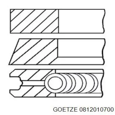 08-120107-00 Goetze juego de aros de pistón para 1 cilindro, cota de reparación +0,50 mm