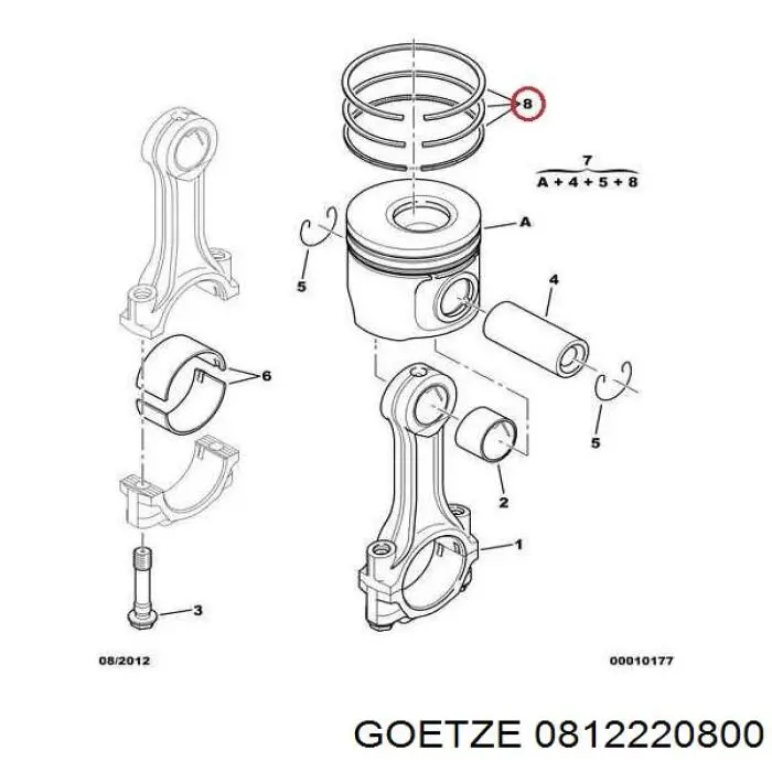 Juego de aros de pistón para 1 cilindro, cota de reparación +0,65 mm Renault Master 2 (FD)