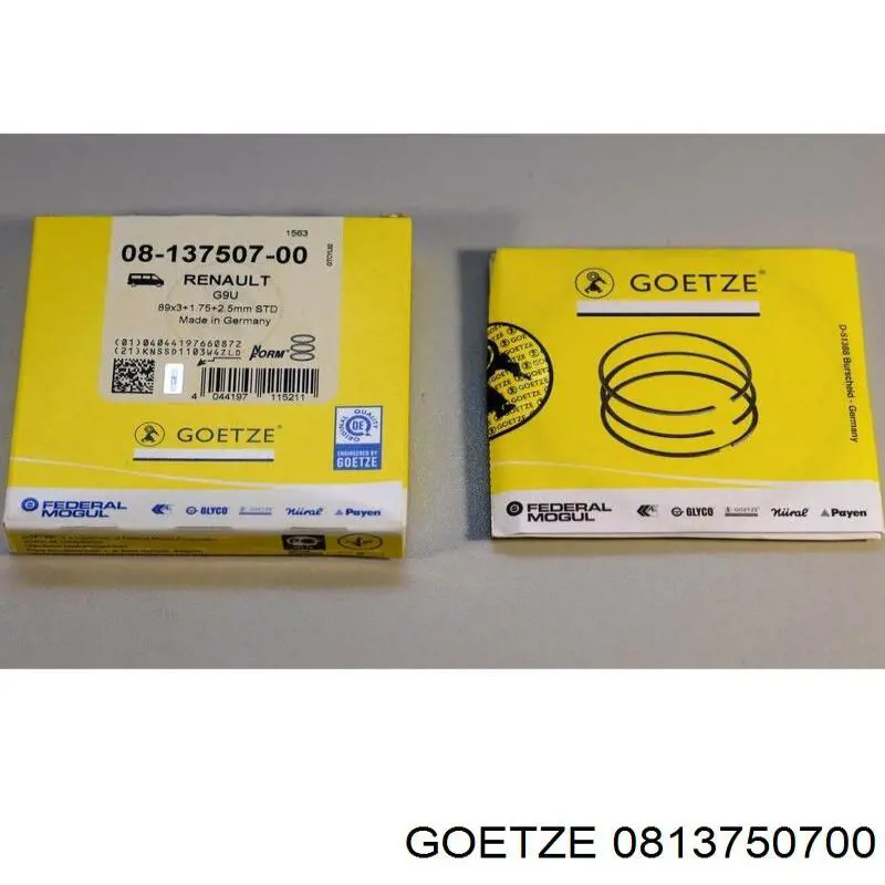 Juego de aros de pistón para 1 cilindro, sobremedida (+0,50 mm) Goetze 0813750700 precio, desde 23,34 EUR