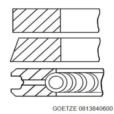 08-138406-00 Goetze juego de aros de pistón para 1 cilindro, cota de reparación +0,50 mm
