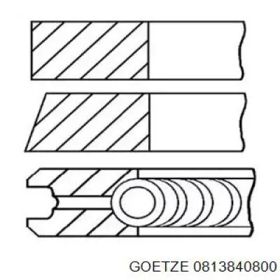 08-138408-00 Goetze juego de aros de pistón para 1 cilindro, cota de reparación +0,65 mm