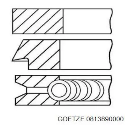 Juego de aros de pistón para 1 cilindro, STD Goetze 813890000