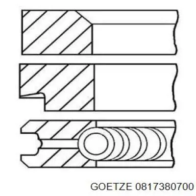 08-173807-00 Goetze juego de aros de pistón para 1 cilindro, cota de reparación +0,50 mm