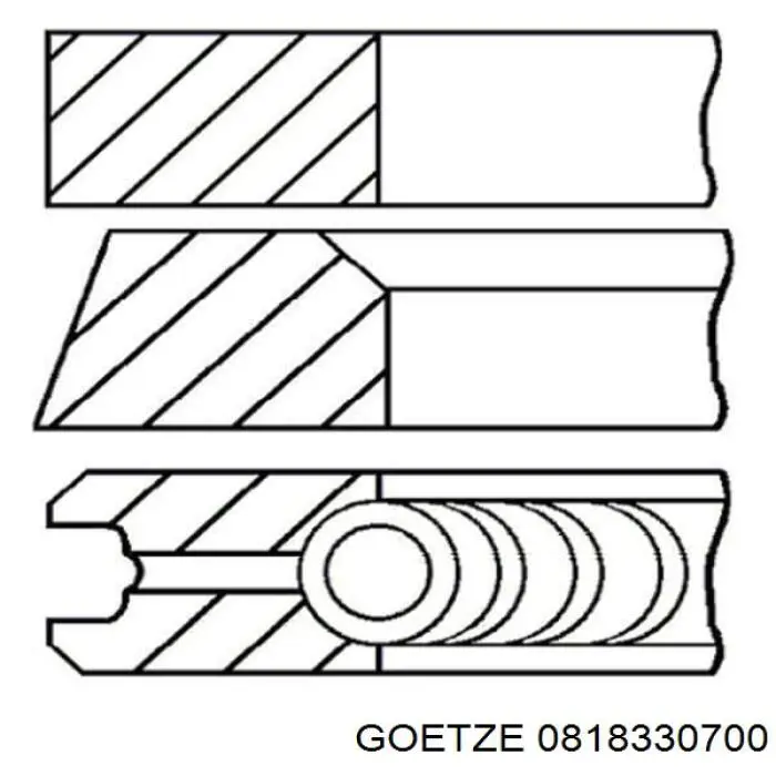 08-183307-00 Goetze juego de aros de pistón para 1 cilindro, cota de reparación +0,50 mm