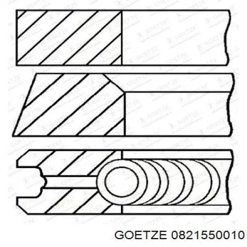 08-215500-10 Goetze juego de aros de pistón para 1 cilindro, std