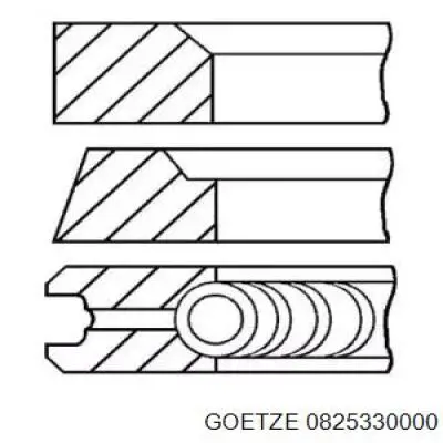0825330000 Goetze Juego de anillos de pistón para 1 cilindro, STD