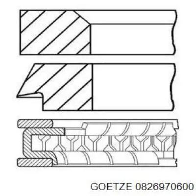 826970600 Goetze juego de aros de pistón para 1 cilindro, cota de reparación +0,50 mm