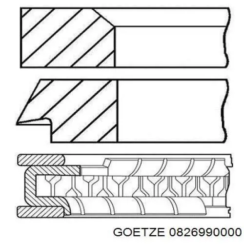 0826990000 Goetze juego de aros de pistón para 1 cilindro, std