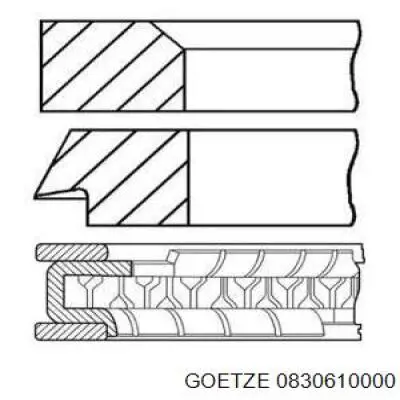 0830610000 Goetze juego de aros de pistón para 1 cilindro, std