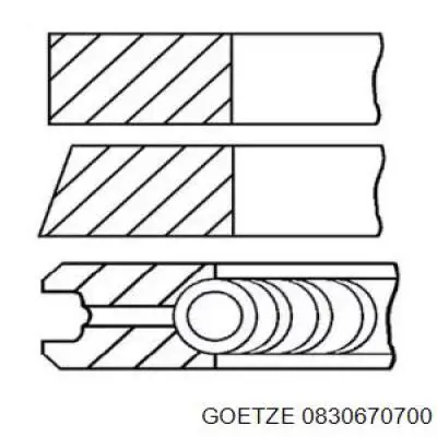 08-306707-00 Goetze juego de aros de pistón para 1 cilindro, cota de reparación +0,50 mm