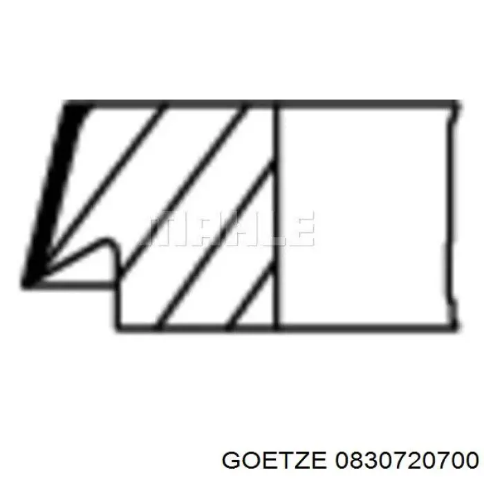08-307207-00 Goetze juego de aros de pistón para 1 cilindro, cota de reparación +0,50 mm
