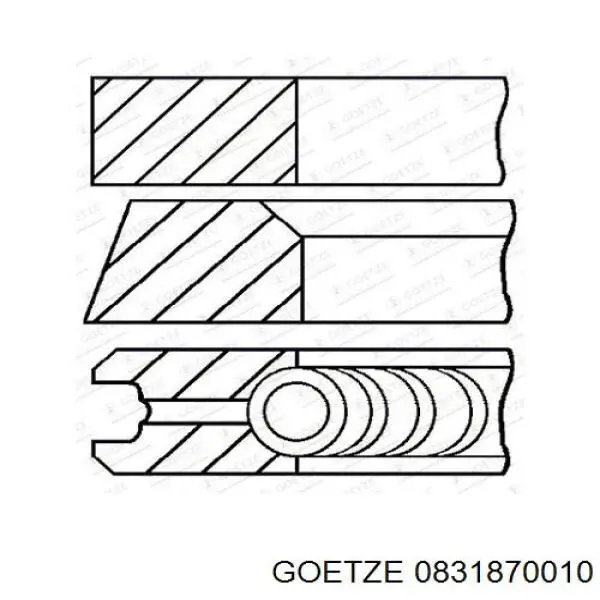 0831870010 Goetze Juego de anillos de pistón para 1 cilindro, STD