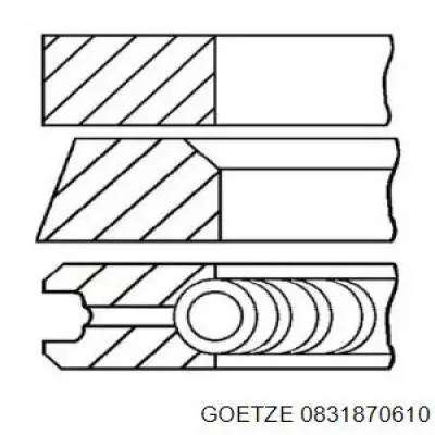 08-318706-10 Goetze juego de aros de pistón para 1 cilindro, cota de reparación +0,50 mm