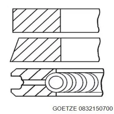 08-321507-00 Goetze juego de aros de pistón para 1 cilindro, cota de reparación +0,50 mm