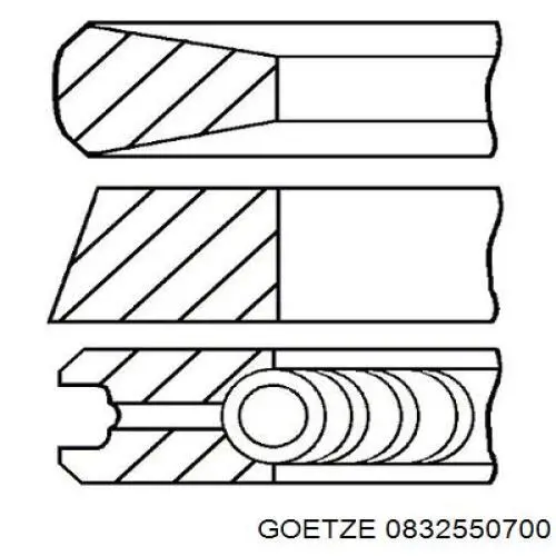 08-325507-00 Goetze juego de aros de pistón para 1 cilindro, cota de reparación +0,50 mm