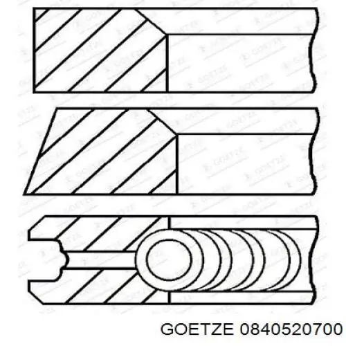 08-405207-00 Goetze juego de aros de pistón para 1 cilindro, cota de reparación +0,50 mm
