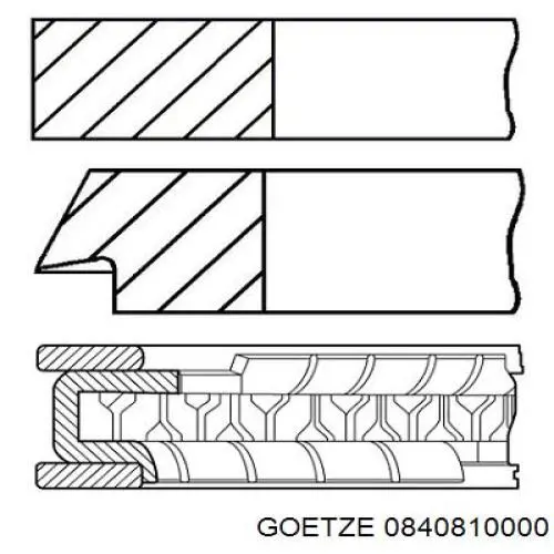 0840810000 Goetze Juego de anillos de pistón para 1 cilindro, STD