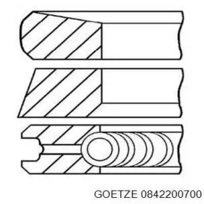 08-422007-00 Goetze juego de aros de pistón para 1 cilindro, cota de reparación +0,50 mm