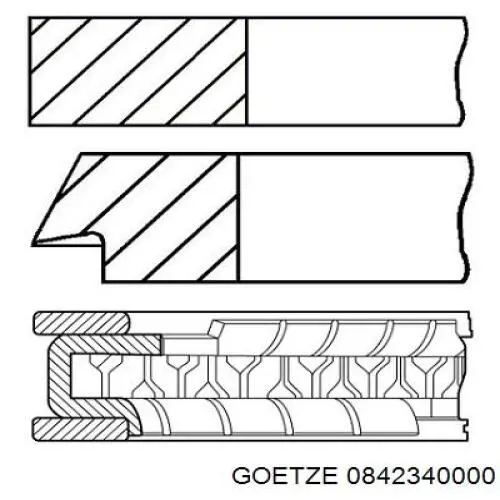Juego de anillos de pistón para 1 cilindro, STD Goetze 0842340000 precio, desde 18,85 EUR