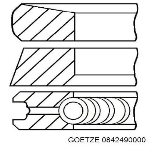 0842490000 Goetze Juego de anillos de pistón para 1 cilindro, STD