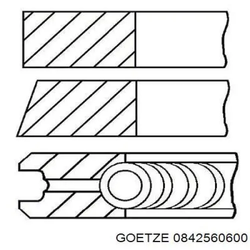 08-425606-00 Goetze juego de aros de pistón para 1 cilindro, cota de reparación +0,50 mm