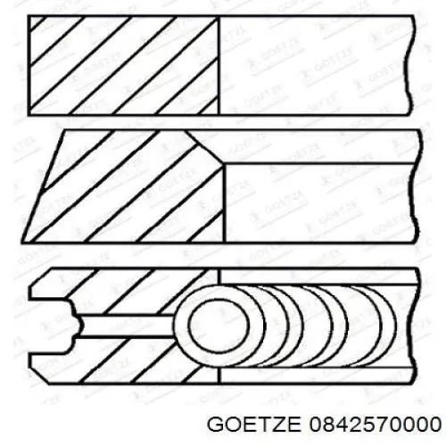 0842570000 Goetze Juego de anillos de pistón para 1 cilindro, STD