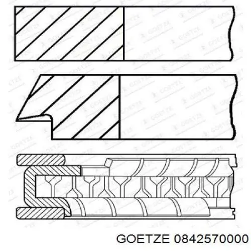 08-425700-00 Goetze juego de aros de pistón para 1 cilindro, std