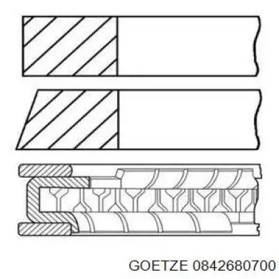08-426807-00 Goetze juego de aros de pistón para 1 cilindro, cota de reparación +0,50 mm