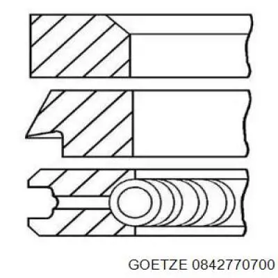 08-427707-00 Goetze juego de aros de pistón para 1 cilindro, cota de reparación +0,50 mm