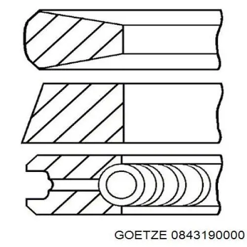 0843190000 Goetze Juego de anillos de pistón para 1 cilindro, STD