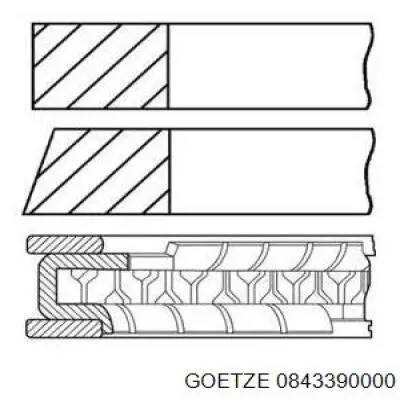 08-433900-00 Goetze juego de aros de pistón para 1 cilindro, std