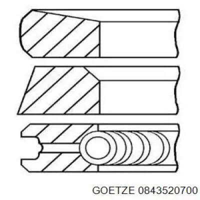 08-435207-00 Goetze juego de aros de pistón para 1 cilindro, cota de reparación +0,50 mm