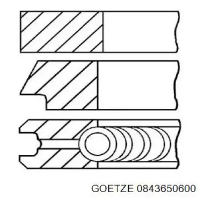 08-436506-00 Goetze juego de aros de pistón para 1 cilindro, cota de reparación +0,50 mm