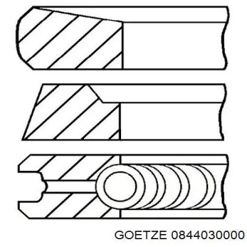 0844030000 Goetze Juego de anillos de pistón para 1 cilindro, STD