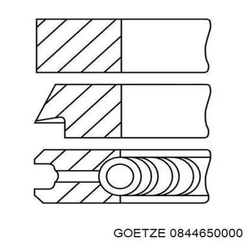 0844650000 Goetze Juego de anillos de pistón para 1 cilindro, STD
