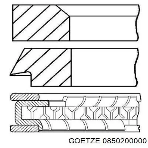 Juego de anillos de pistón para 1 cilindro, STD Goetze 0850200000 precio, desde 20,09 EUR