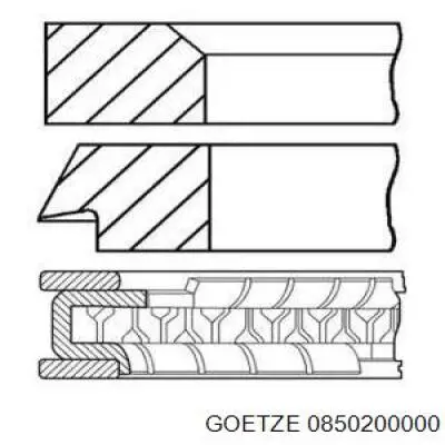 0850200000 Goetze Juego de anillos de pistón para 1 cilindro, STD