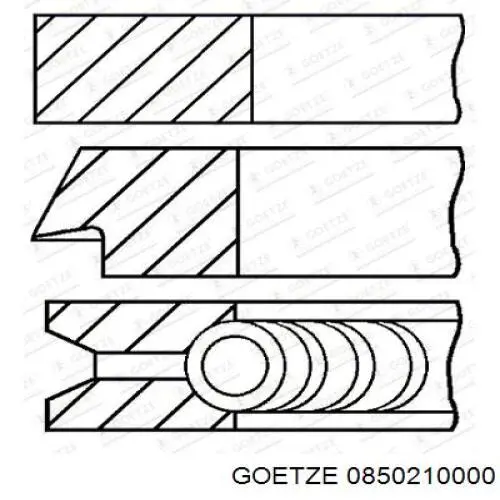 0850210000 Goetze Juego de anillos de pistón para 1 cilindro, STD