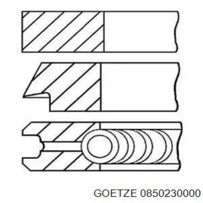 0850230000 Goetze juego de aros de pistón para 1 cilindro, std