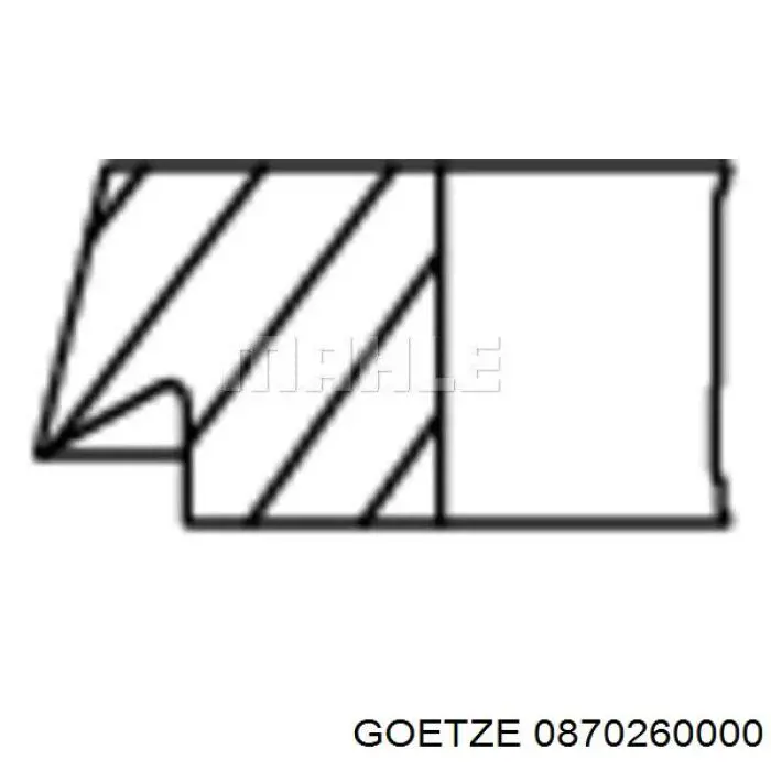 Aros de pistón para 1 cilindro, STD 0870260000 Goetze
